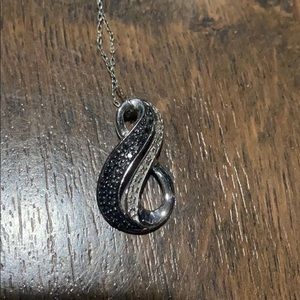 Beautiful black and white diamond necklace